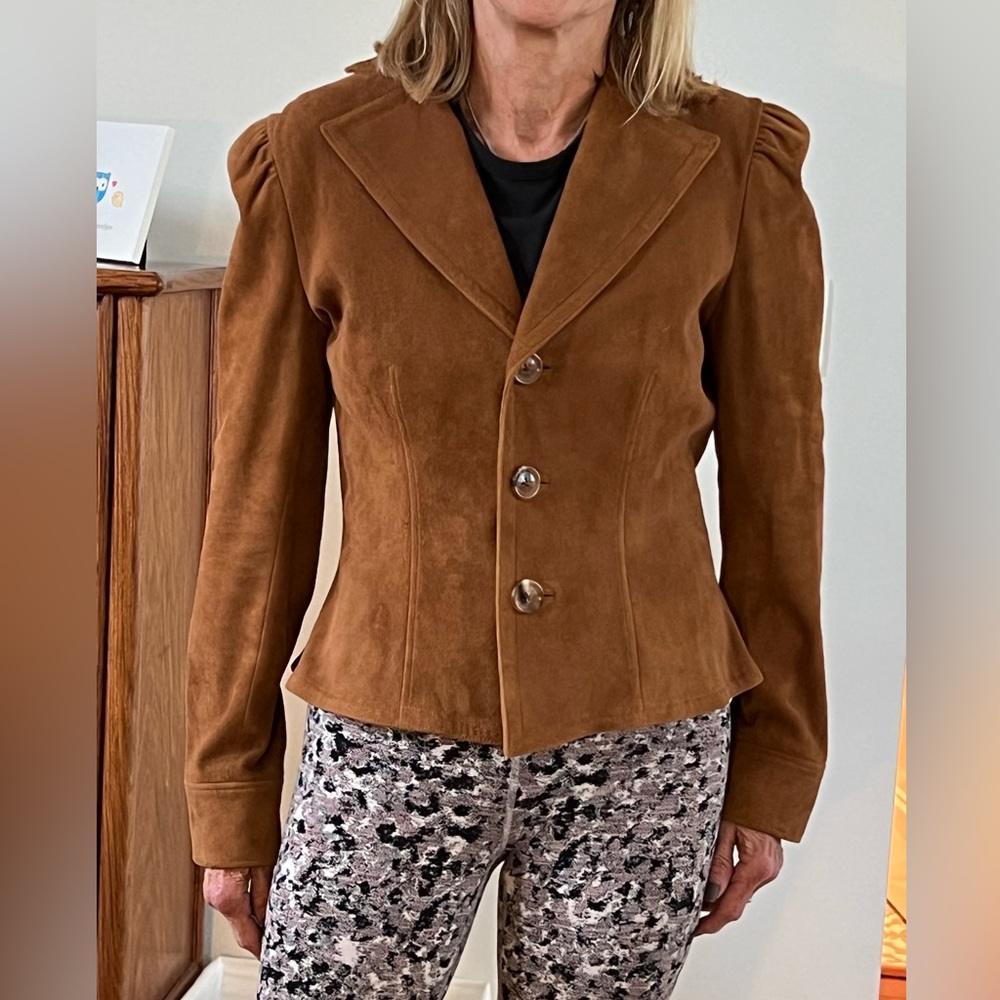 Ralph Lauren Purple Label Collection Suede fitted Womens jacket, Size 6 - Picture 15 of 16